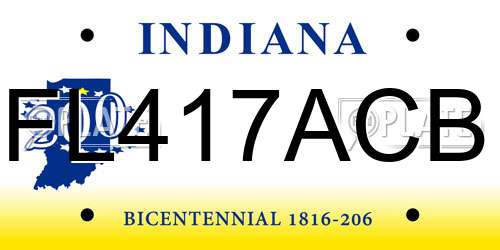 FL417ACB Indiana License Plate