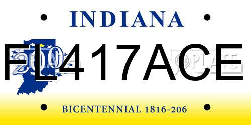 FL417ACE Indiana License Plate