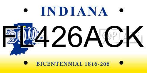 FL426ACK Indiana License Plate