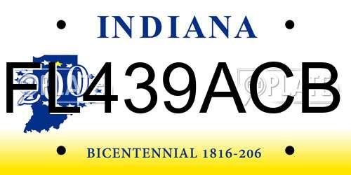 FL439ACB Indiana License Plate
