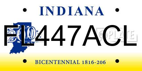 FL447ACL Indiana License Plate