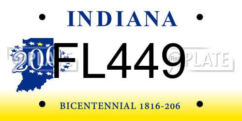 FL449 Indiana License Plate