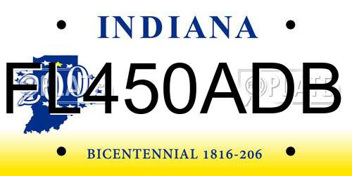 FL450ADB Indiana License Plate