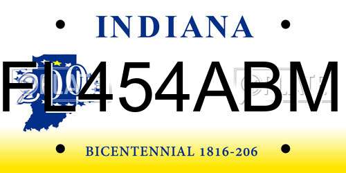 FL454ABM Indiana License Plate