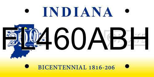 FL460ABH Indiana License Plate