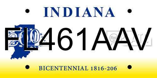 FL461AAV Indiana License Plate