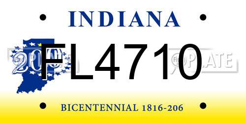 FL4710 Indiana License Plate