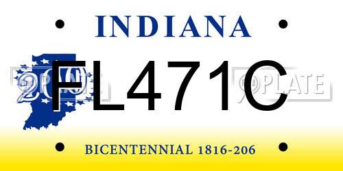 FL471C Indiana License Plate