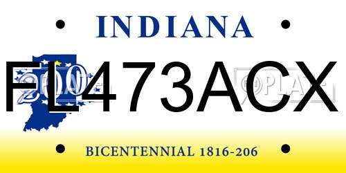 FL473ACX Indiana License Plate