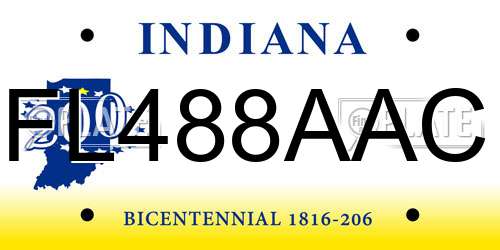 FL488AAC Indiana License Plate