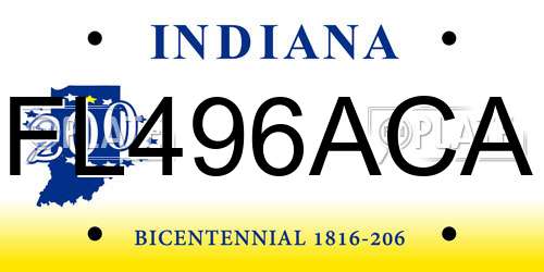 FL496ACA Indiana License Plate