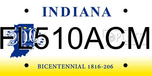 FL510ACM Indiana License Plate
