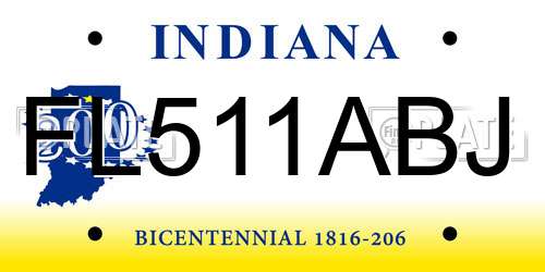 FL511ABJ Indiana License Plate