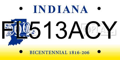 FL513ACY Indiana License Plate