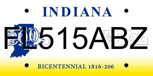 FL515ABZ Indiana License Plate