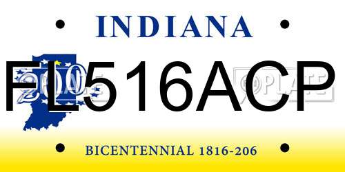 FL516ACP Indiana License Plate
