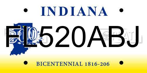 FL520ABJ Indiana License Plate