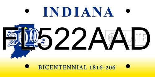 FL522AAD Indiana License Plate