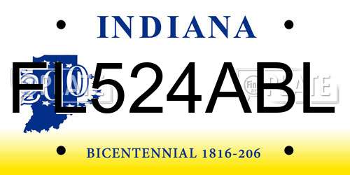 FL524ABL Indiana License Plate