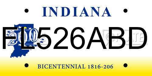 FL526ABD Indiana License Plate