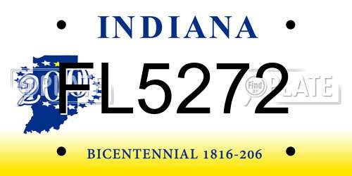 FL5272 Indiana License Plate
