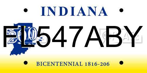 FL547ABY Indiana License Plate