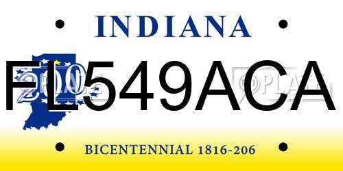 FL549ACA Indiana License Plate