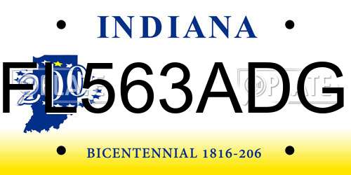 FL563ADG Indiana License Plate