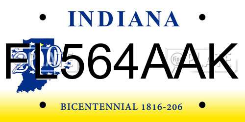 FL564AAK Indiana License Plate