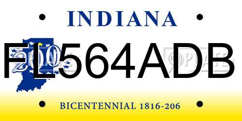 FL564ADB Indiana License Plate