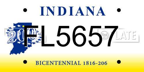 FL5657 Indiana License Plate