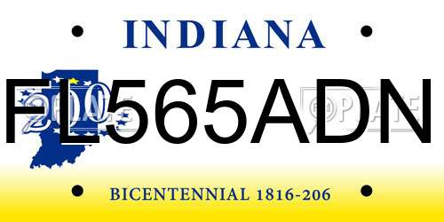 FL565ADN Indiana License Plate