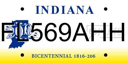 FL569AHH Indiana License Plate