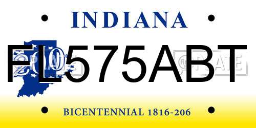 FL575ABT Indiana License Plate