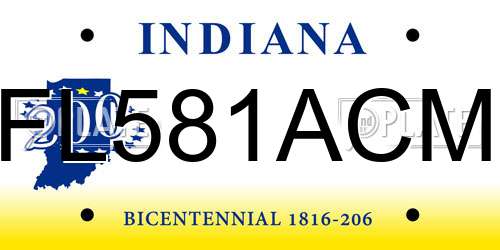 FL581ACM Indiana License Plate