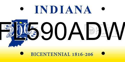 FL590ADW Indiana License Plate
