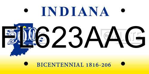 FL623AAG Indiana License Plate