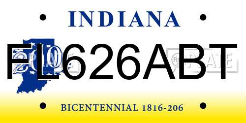 FL626ABT Indiana License Plate