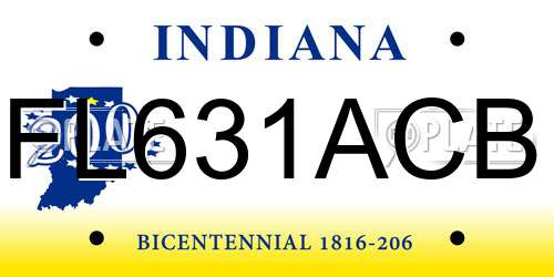 FL631ACB Indiana License Plate