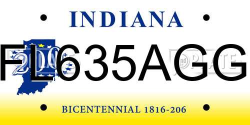 FL635AGG Indiana License Plate