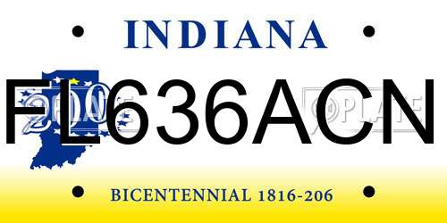 FL636ACN Indiana License Plate