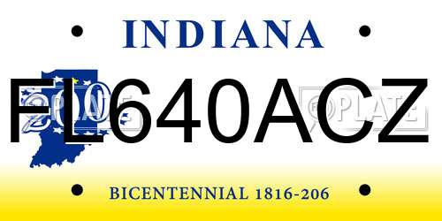 FL640ACZ Indiana License Plate