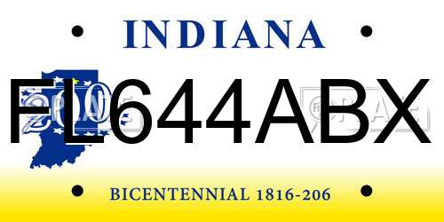 FL644ABX Indiana License Plate