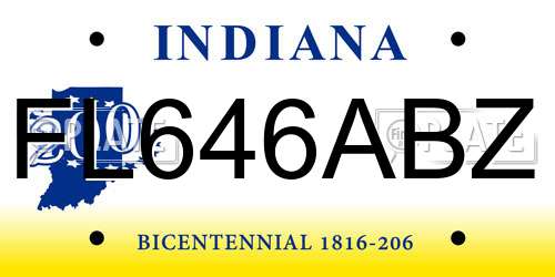 FL646ABZ Indiana License Plate
