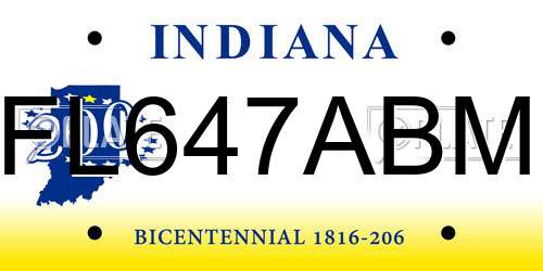 FL647ABM Indiana License Plate