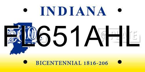 FL651AHL Indiana License Plate