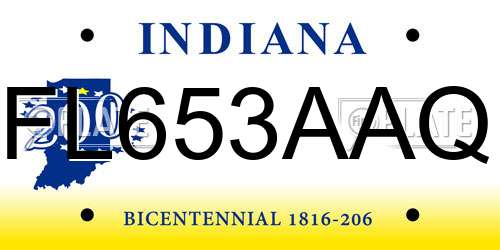 FL653AAQ Indiana License Plate
