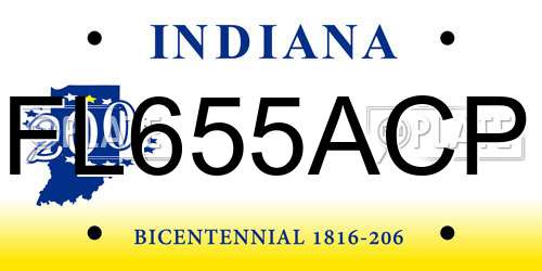 FL655ACP Indiana License Plate