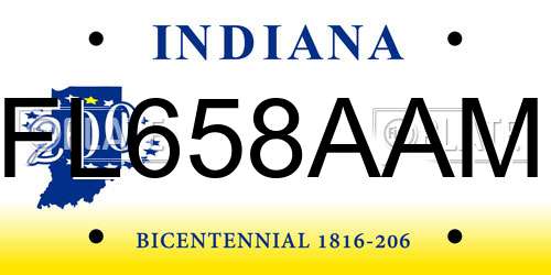 FL658AAM Indiana License Plate