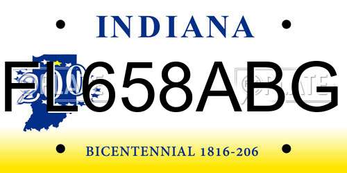 FL658ABG Indiana License Plate